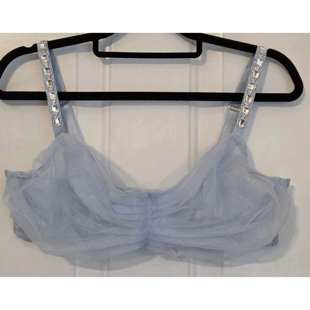 Victoria's Secret Dream Angels Twinkle bra glitter tulle & Crystal Straps - XL